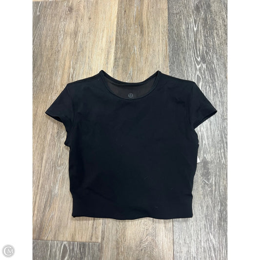 Athletic Top Short Sleeve By Lululemon In Black, Size: Xs