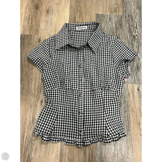 Blouse Short Sleeve By Princess Polly In Grey, Size: 8