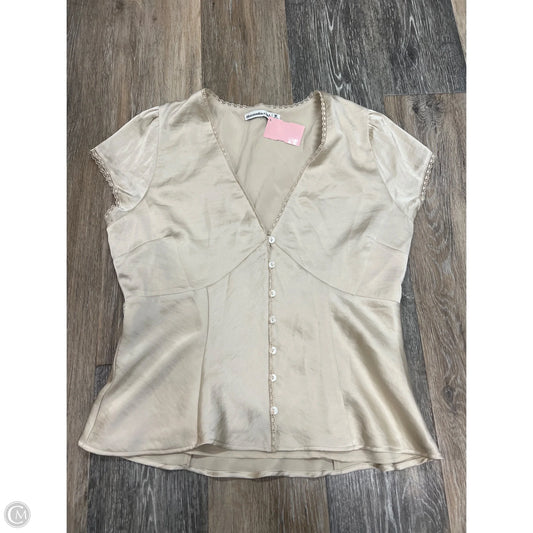 -Blouse Short Sleeve By Abercrombie And Fitch In Cream, Size: M