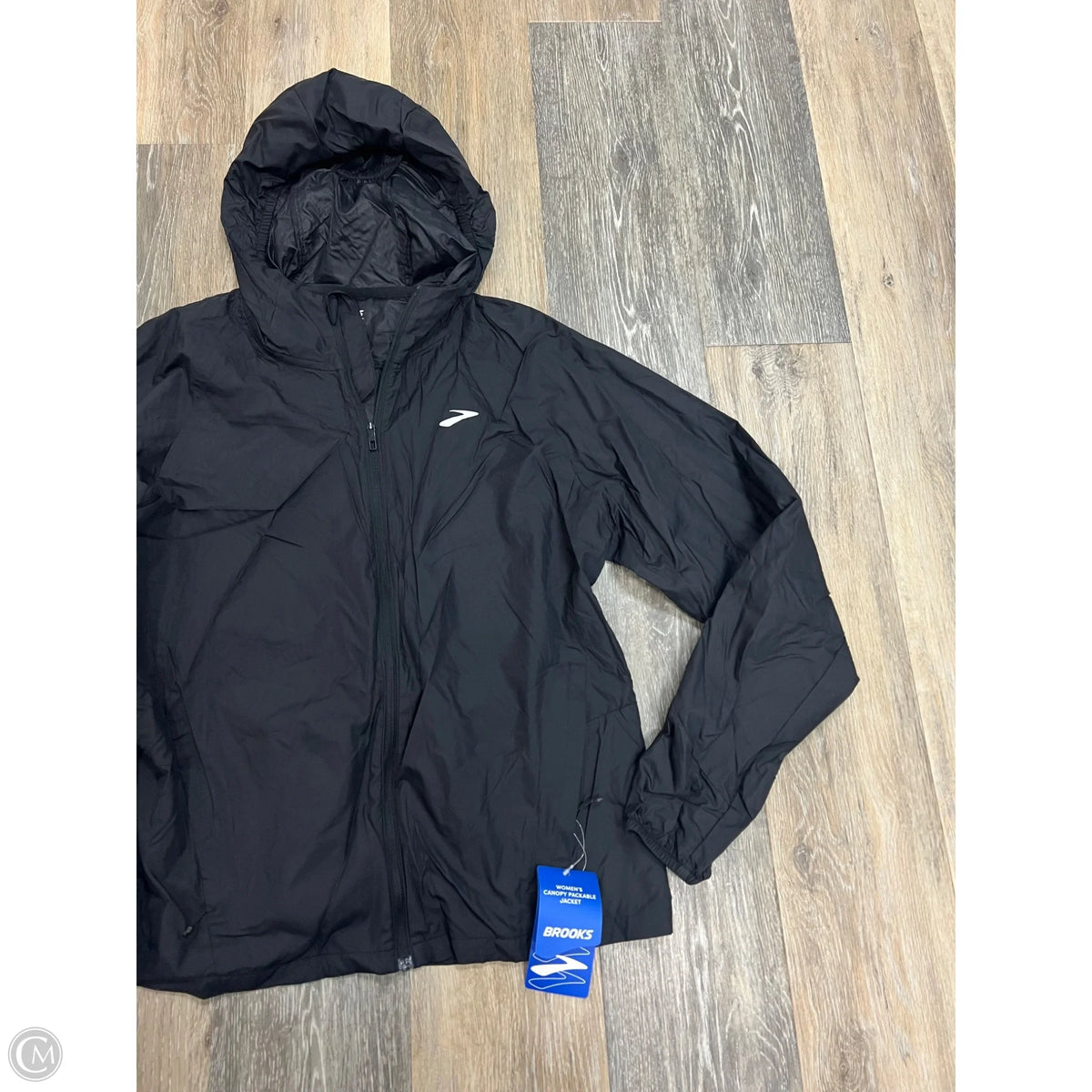 Jacket Windbreaker By Brooks In Black, Size: L