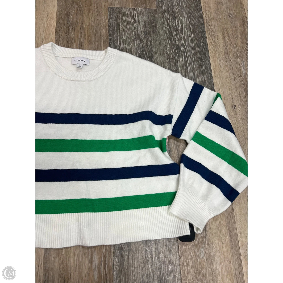 Sweater By Evereve In Striped Pattern, Size: L
