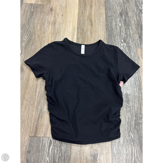 Athletic Top Short Sleeve By Lululemon In Black, Size: 4