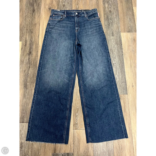 Jeans Wide Leg By American Eagle In Blue Denim, Size: 14L
