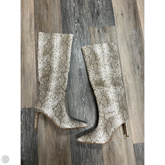 Boots Knee Heels By Billini In Snakeskin Print, Size: 7