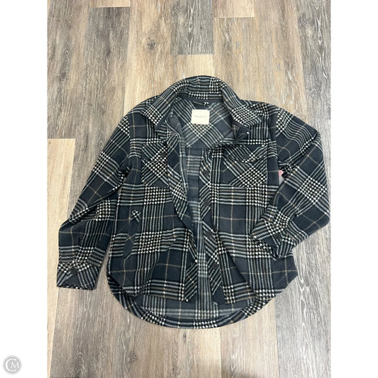 Jacket Shirt Fleece By Thread And Supply In Grey, Size: M
