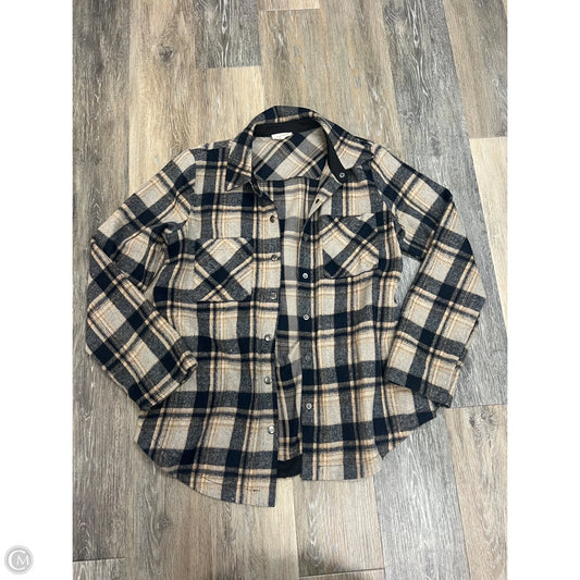 Jacket Shirt By Mystree In Tan, Size: M