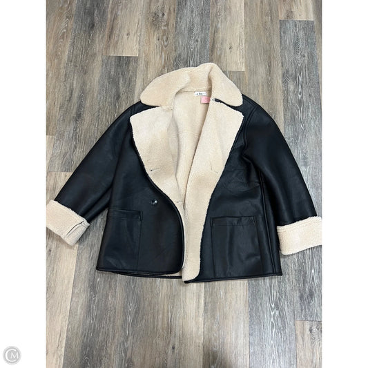 Coat Faux Fur & Sherpa By In Loom In Black, Size: L