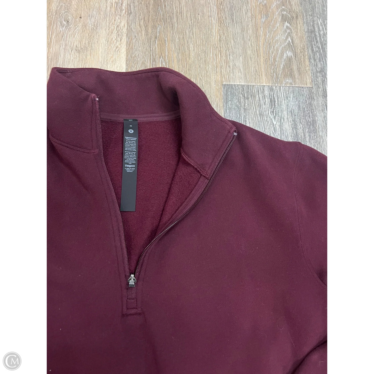 Athletic Sweatshirt Collar By Lululemon In Maroon, Size: M