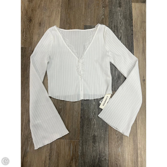 Blouse Long Sleeve By Commense In White, Size: M