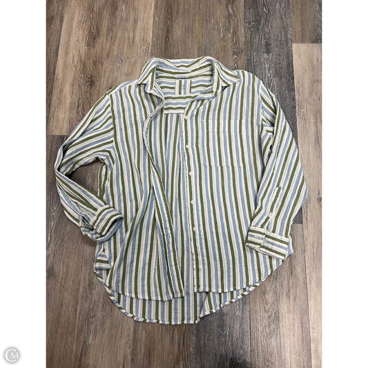 Blouse Long Sleeve By Aerie In Striped Pattern, Size: Xs