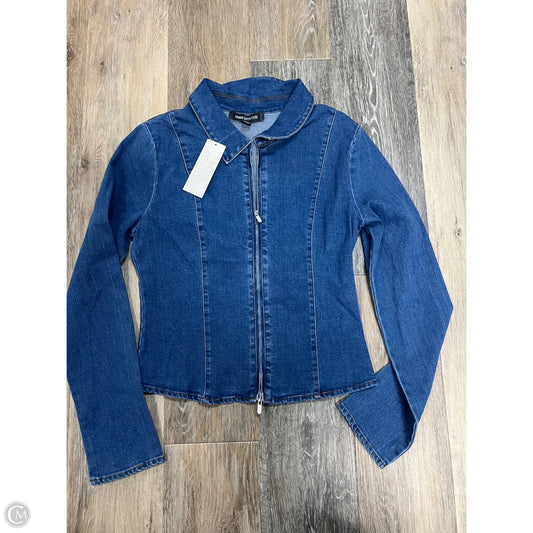 Blouse Long Sleeve By Urban Outfitters In Blue Denim, Size: S