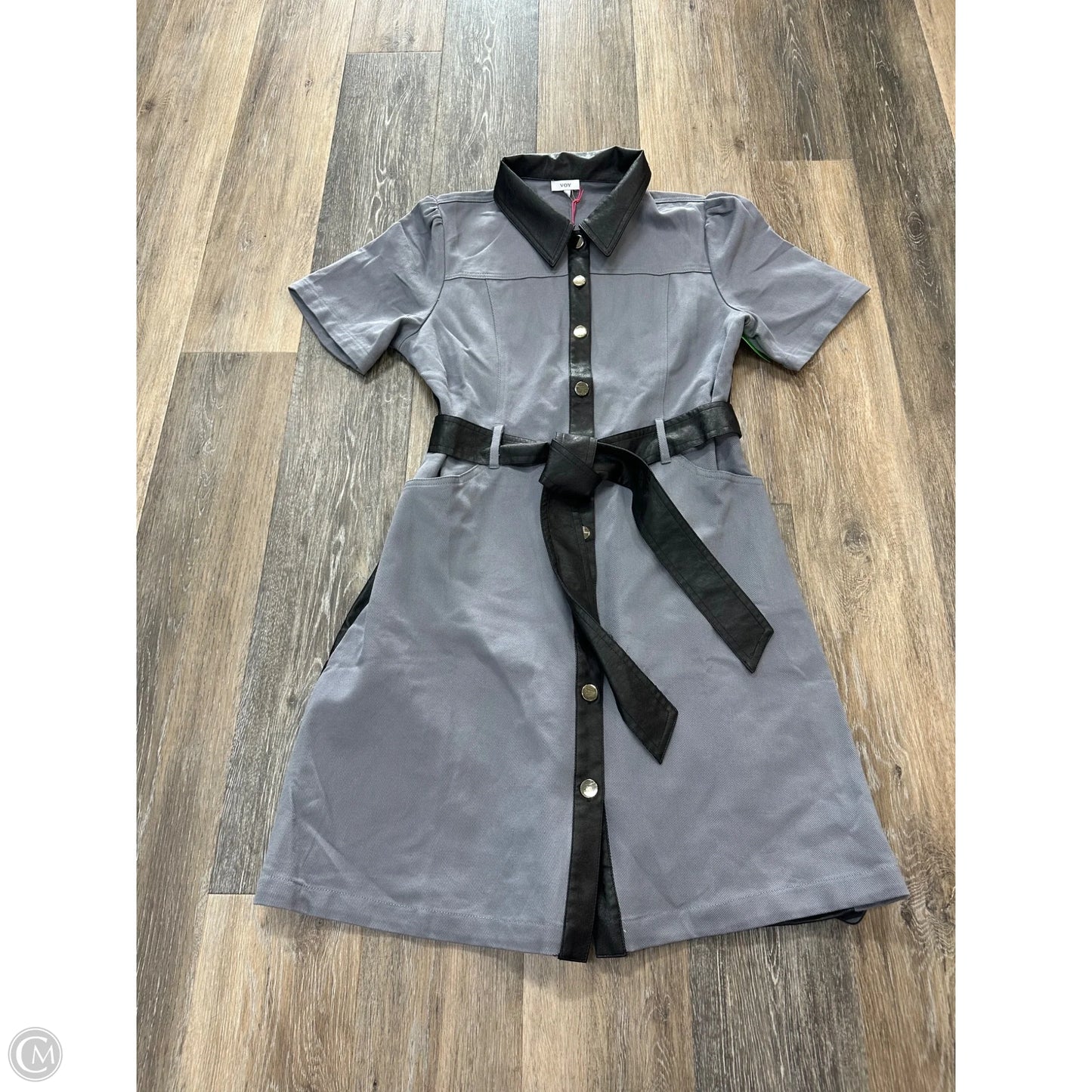 Dress Casual Midi By Voy In Grey, Size: L