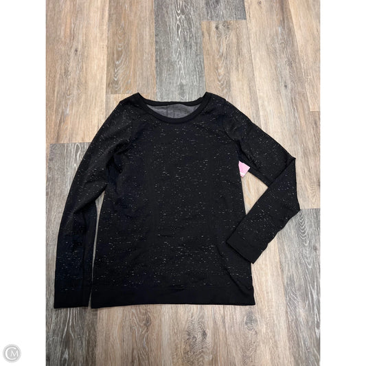 Athletic Top Long Sleeve Collar By Lululemon In Black, Size: 4