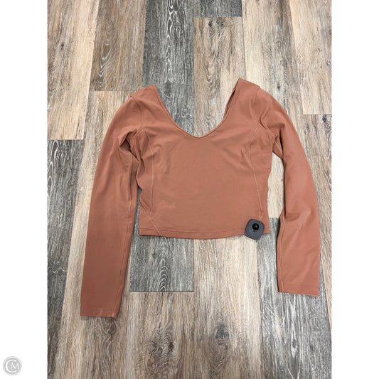 Athletic Top Long Sleeve Crewneck By Lululemon In Tan, Size: 6