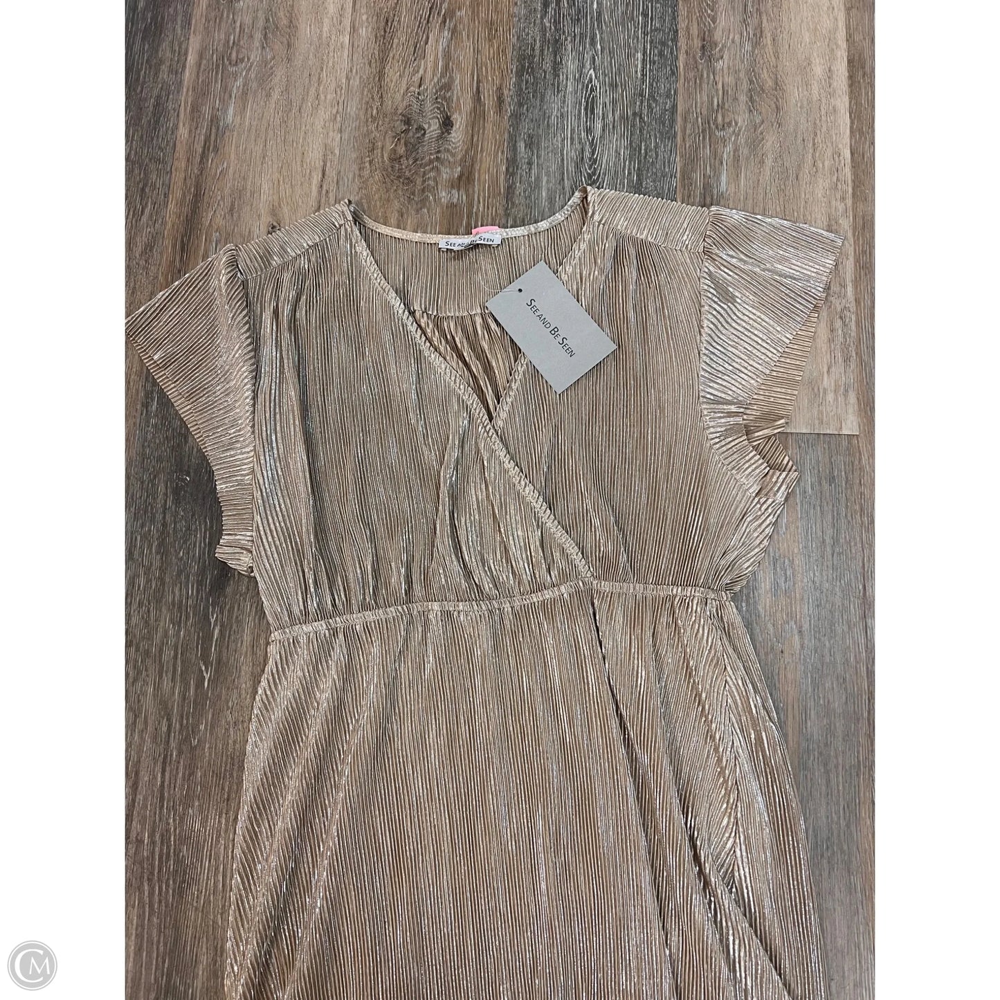 -Dress Party Long By See and Be Seen In Gold, Size: L