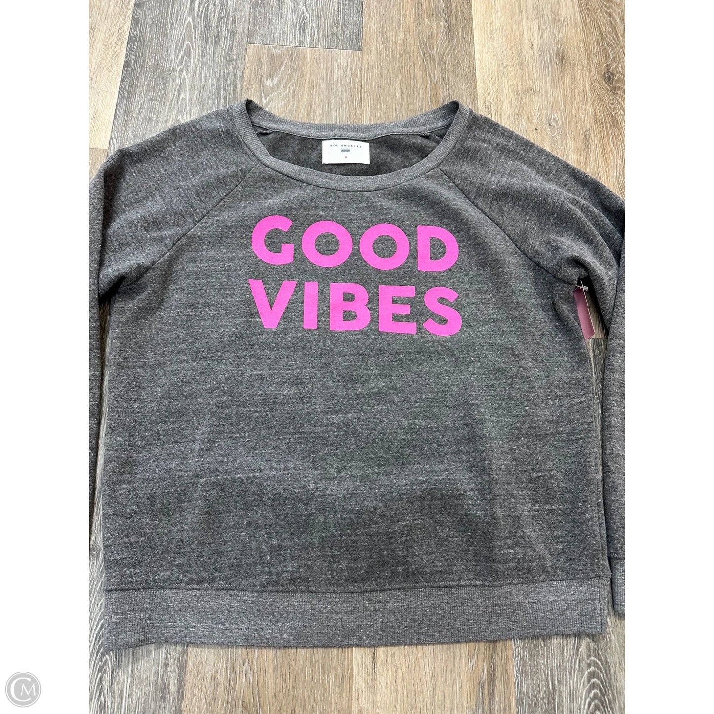 Top Long Sleeve By Sol Angeles In Grey, Size: M