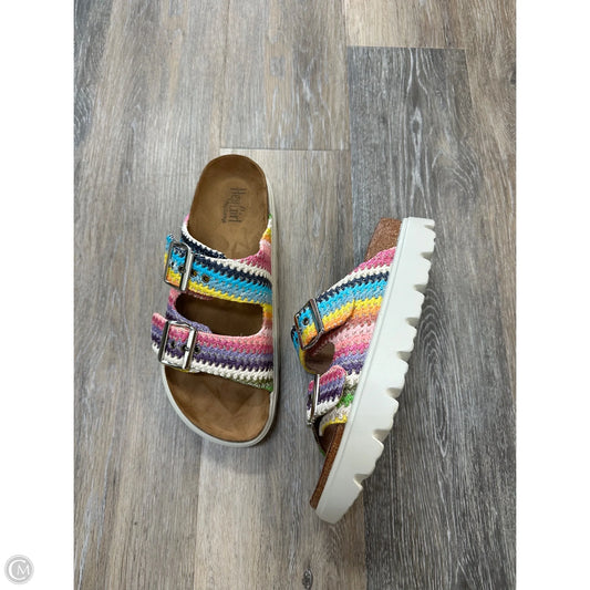 Sandals Heels Platform By Corkys In Rainbow Print, Size: 10