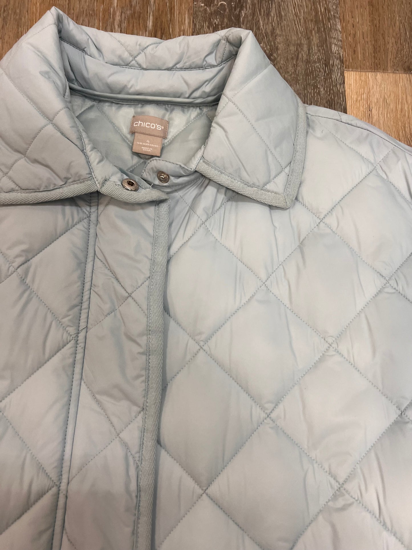 Jacket Puffer & Quilted By Chicos In Blue, Size: 2X