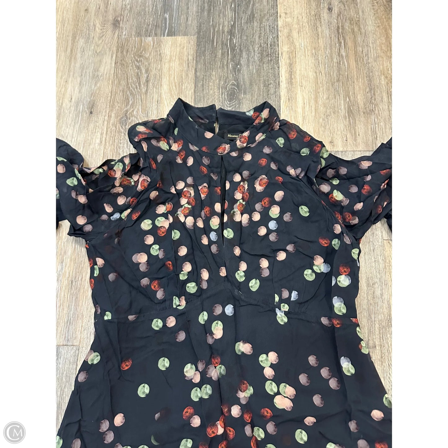 Dress Party Long By Massimo Dutti In Polkadot Pattern, Size: 8