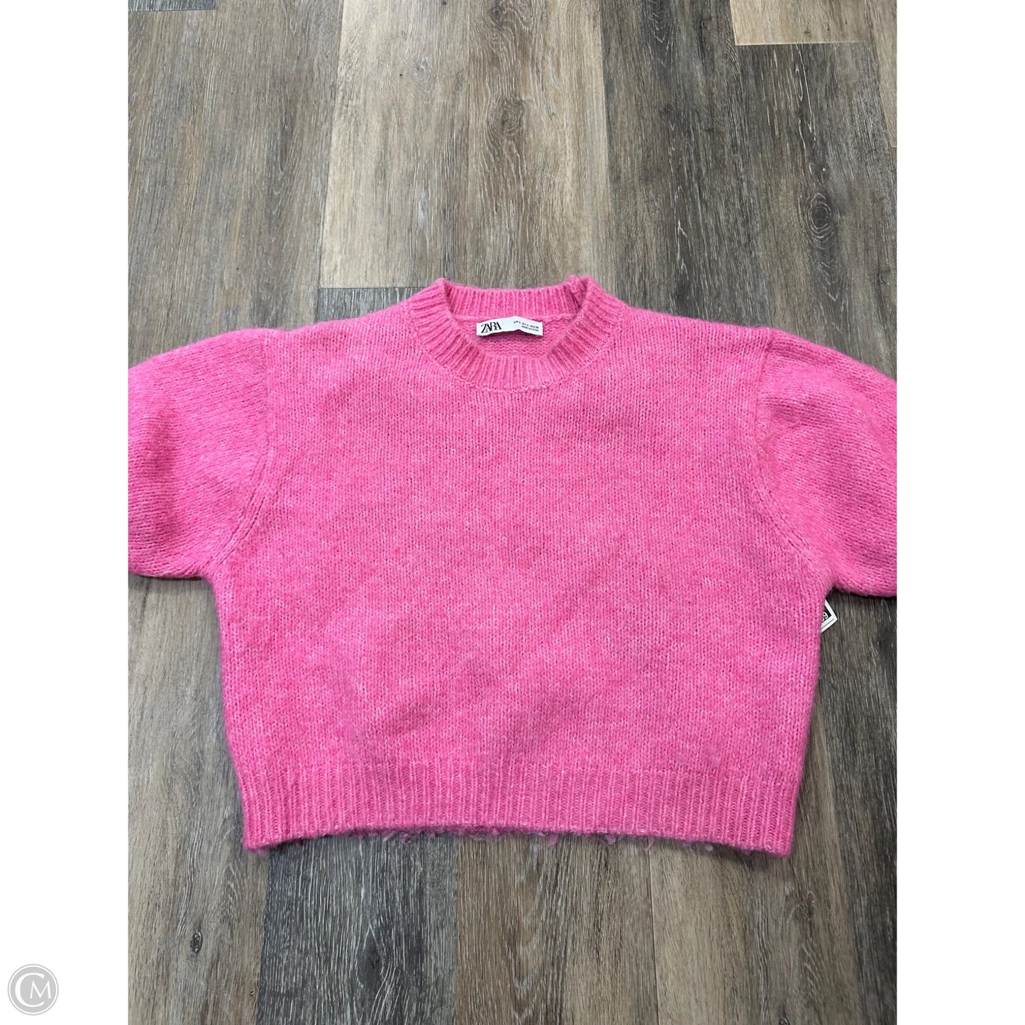 Sweater Short Sleeve By Zara In Pink, Size: S