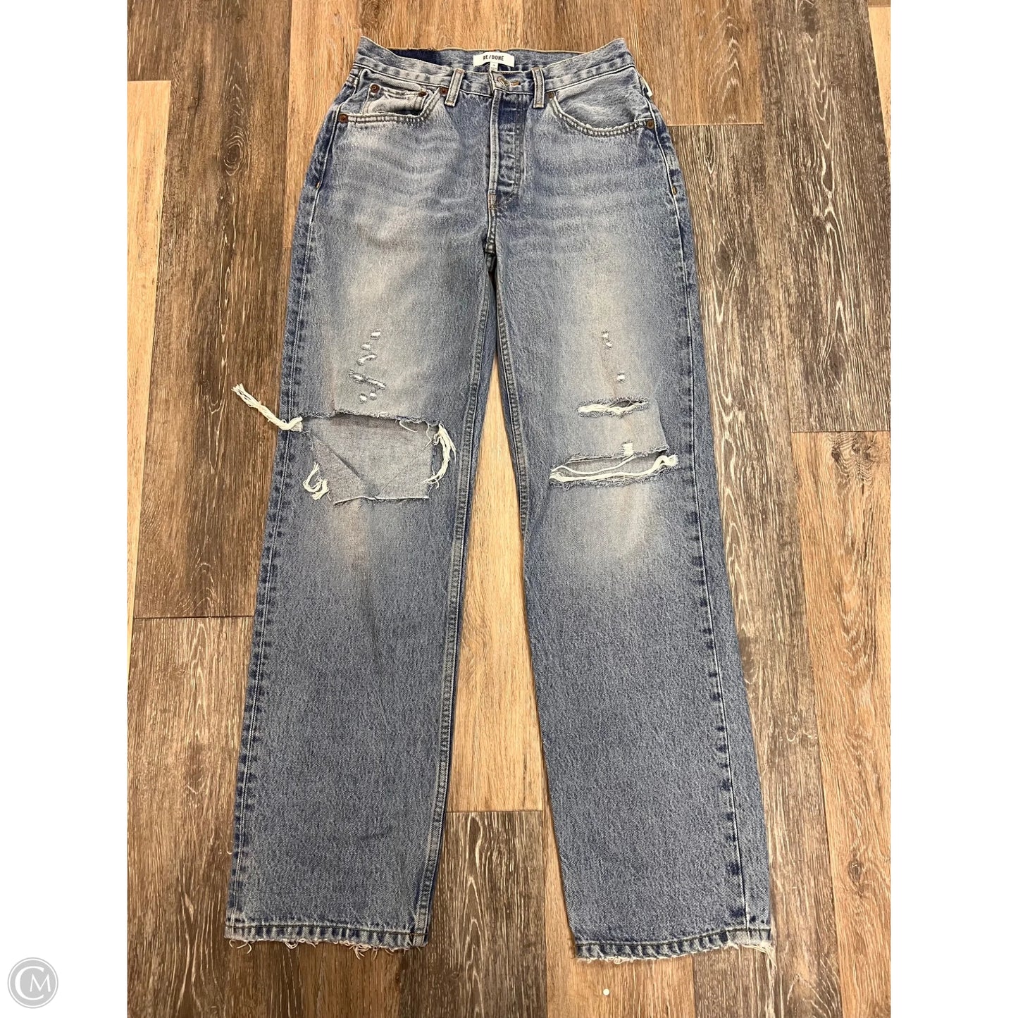 Jeans Straight By Re/Done In Blue Denim, Size: 1/25