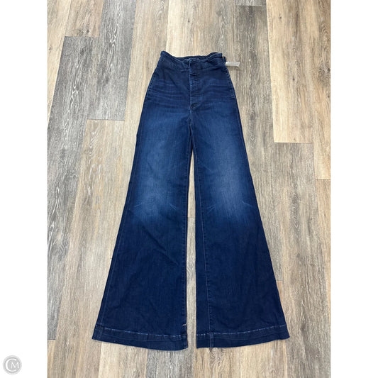 Jeans Wide Leg By Mother Jeans In Blue Denim, Size: 0/24