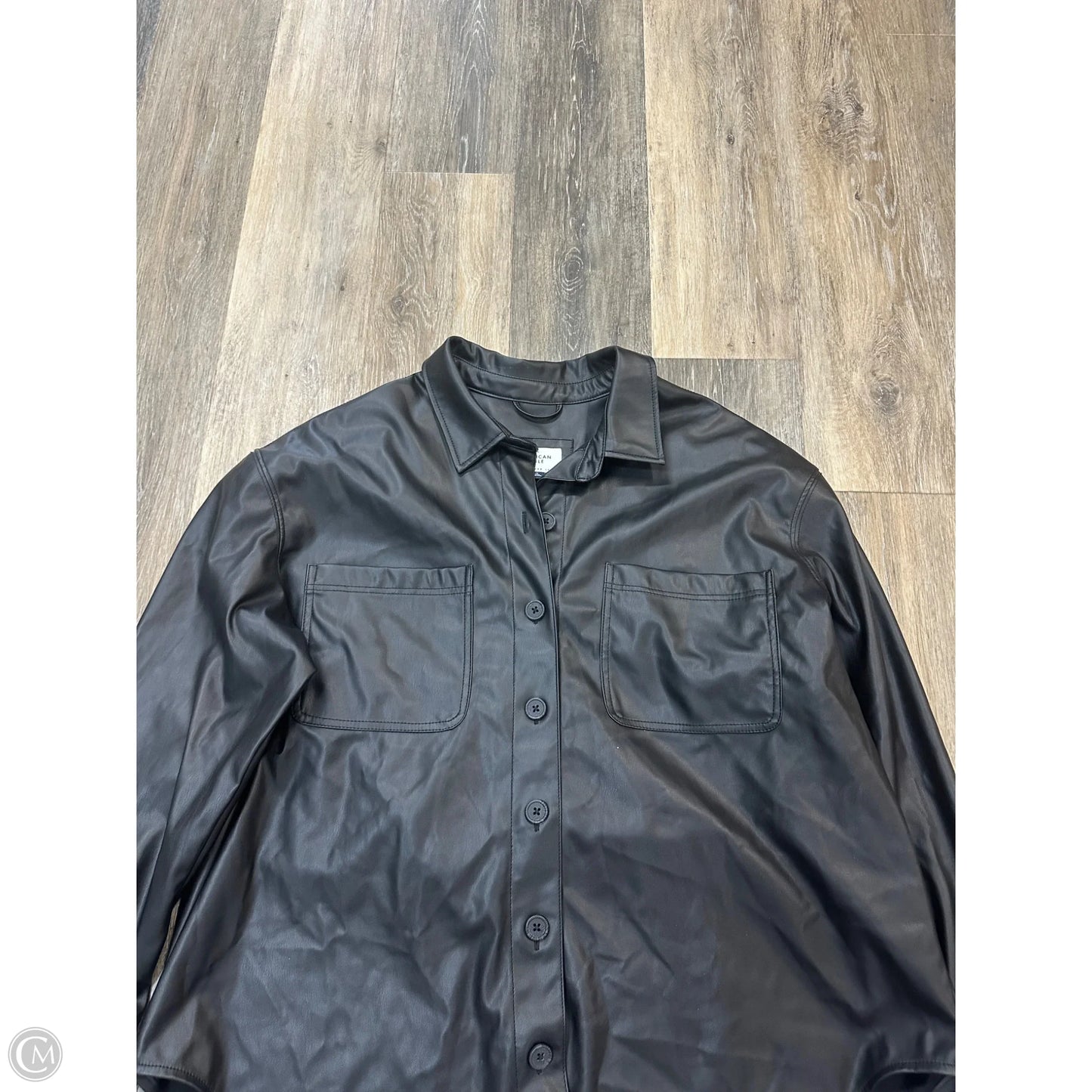 Jacket Shirt By American Eagle In Black, Size: L