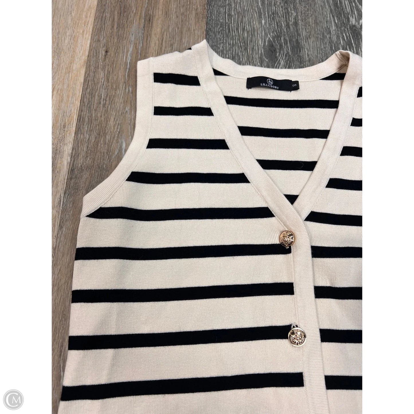 Vest Sweater By Lillusory In Striped Pattern, Size: S