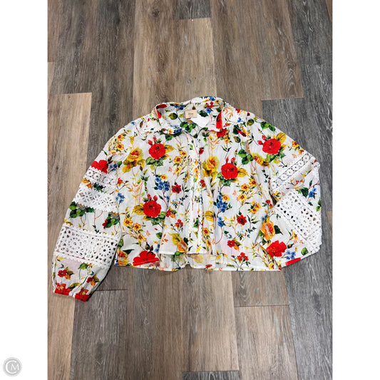 Blouse Long Sleeve By Elie Tahari In Floral Print, Size: S