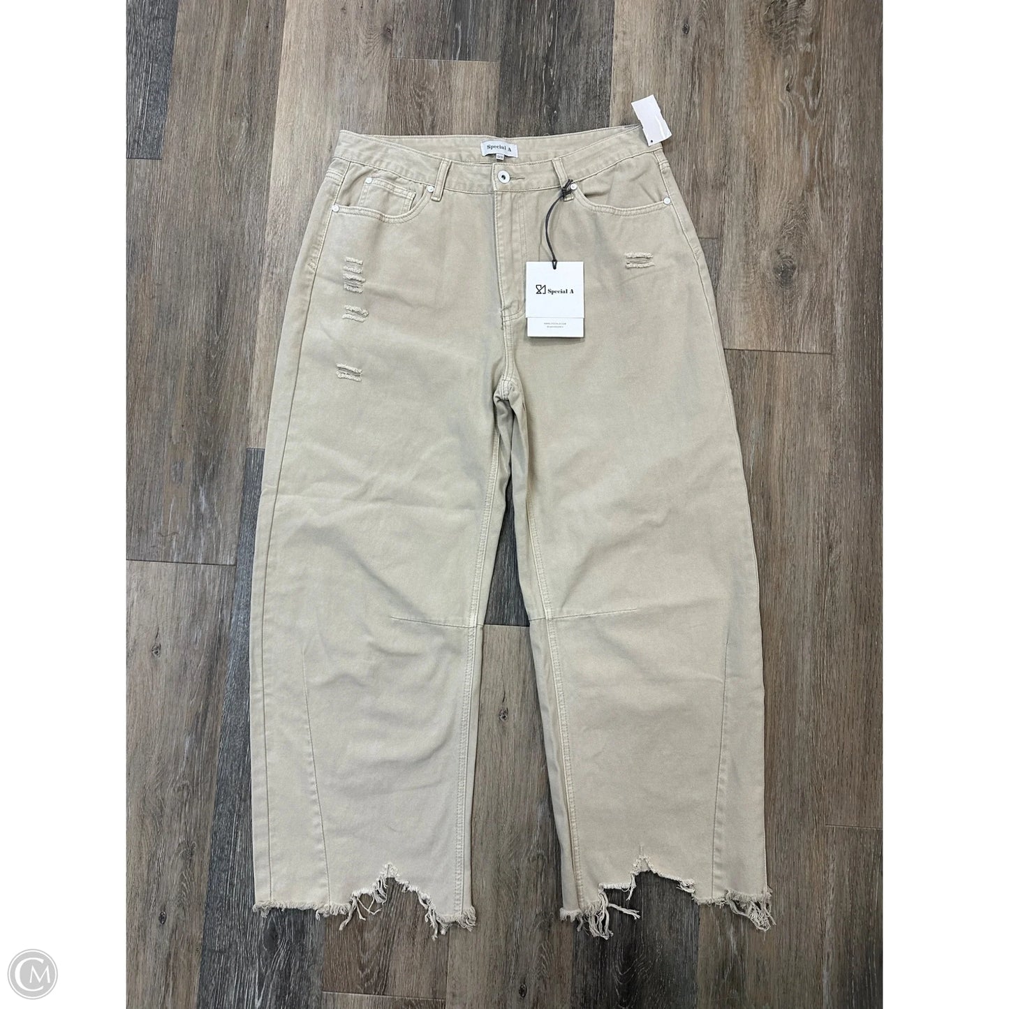 Jeans Wide Leg By Special A In Tan, Size: 12