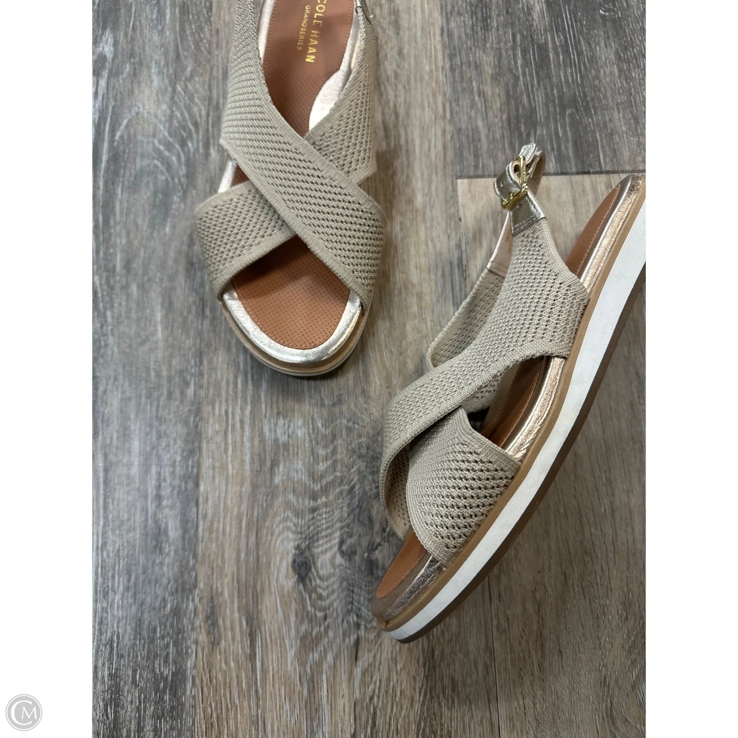 Sandals Flats By Cole-haan In Gold, Size: 7.5