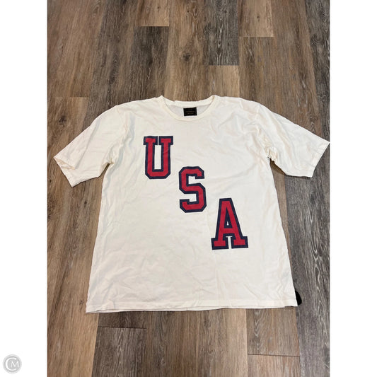 Top Short Sleeve By Retrobrand In Cream, Size: Xl