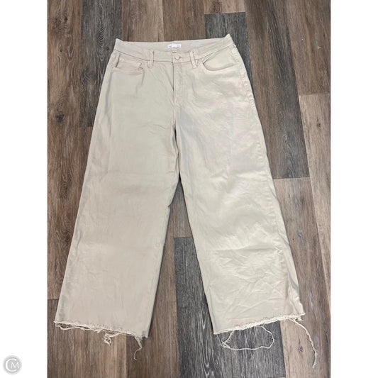 -Jeans Wide Leg By Good American In Tan Denim, Size: 14/32