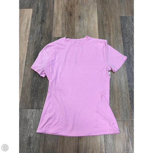 Athletic Top Short Sleeve By Lululemon In Pink, Size: Xl