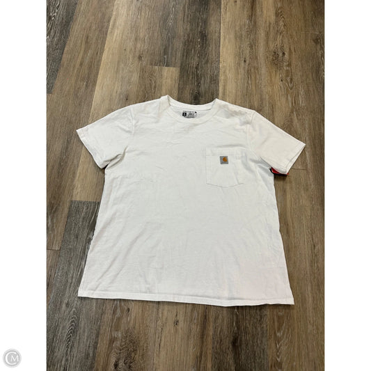 Top Short Sleeve By Carhartt In White, Size: Xl
