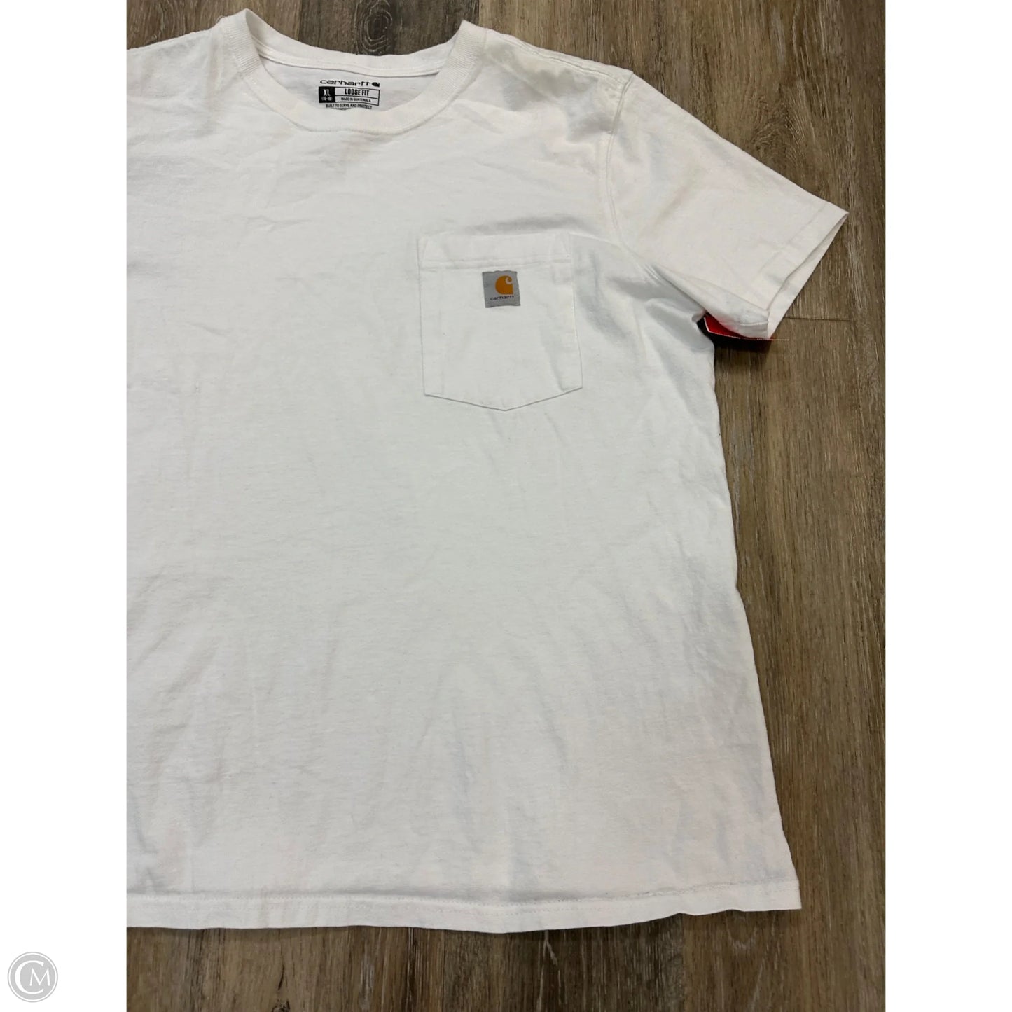 Top Short Sleeve By Carhartt In White, Size: Xl