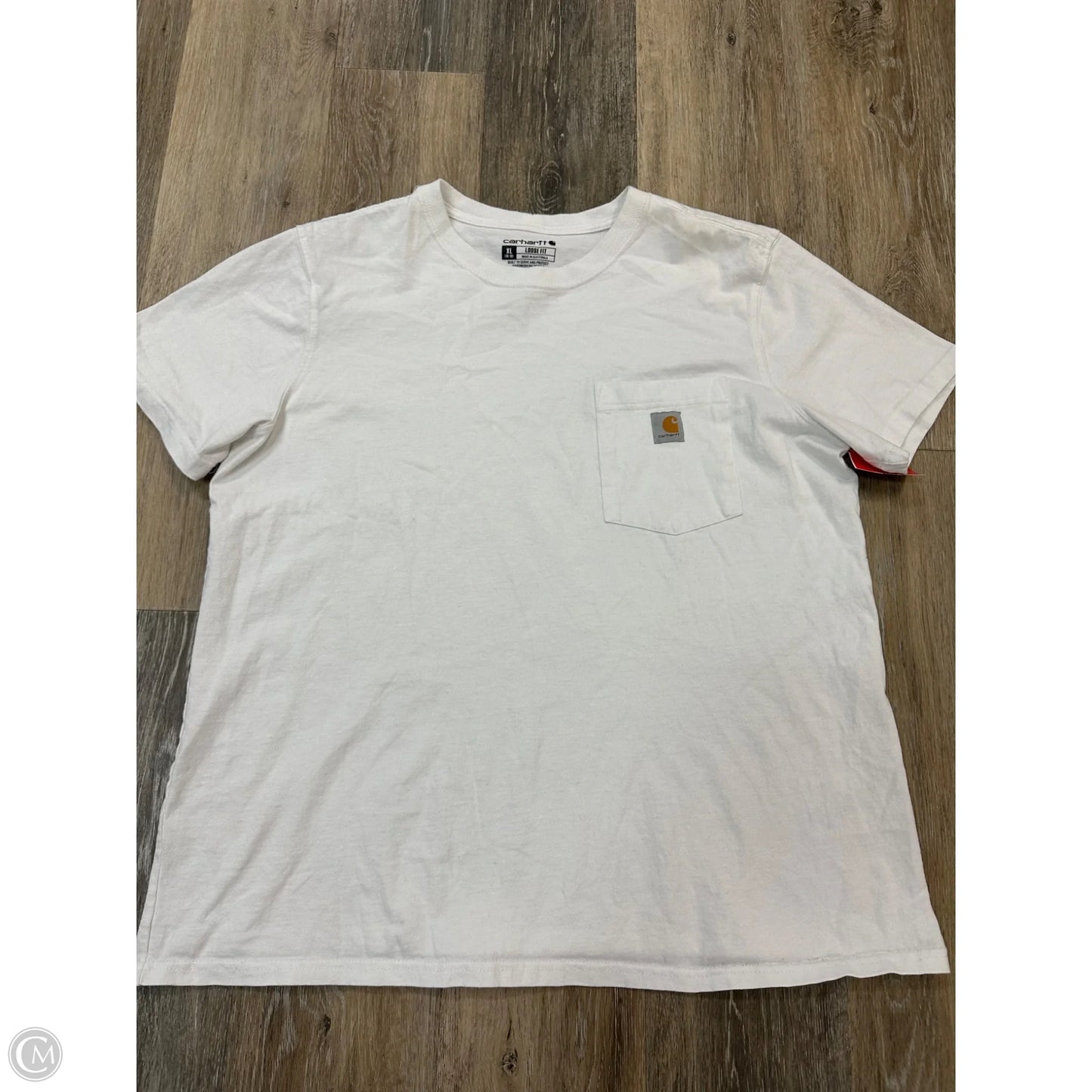 Top Short Sleeve By Carhartt In White, Size: Xl