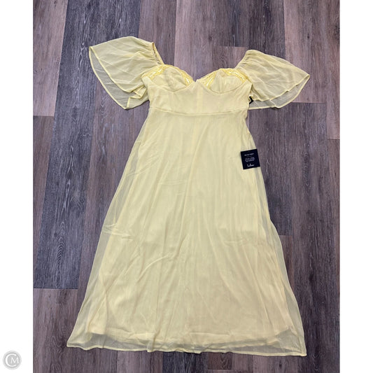 Dress Party Midi By Lulus In Yellow, Size: L