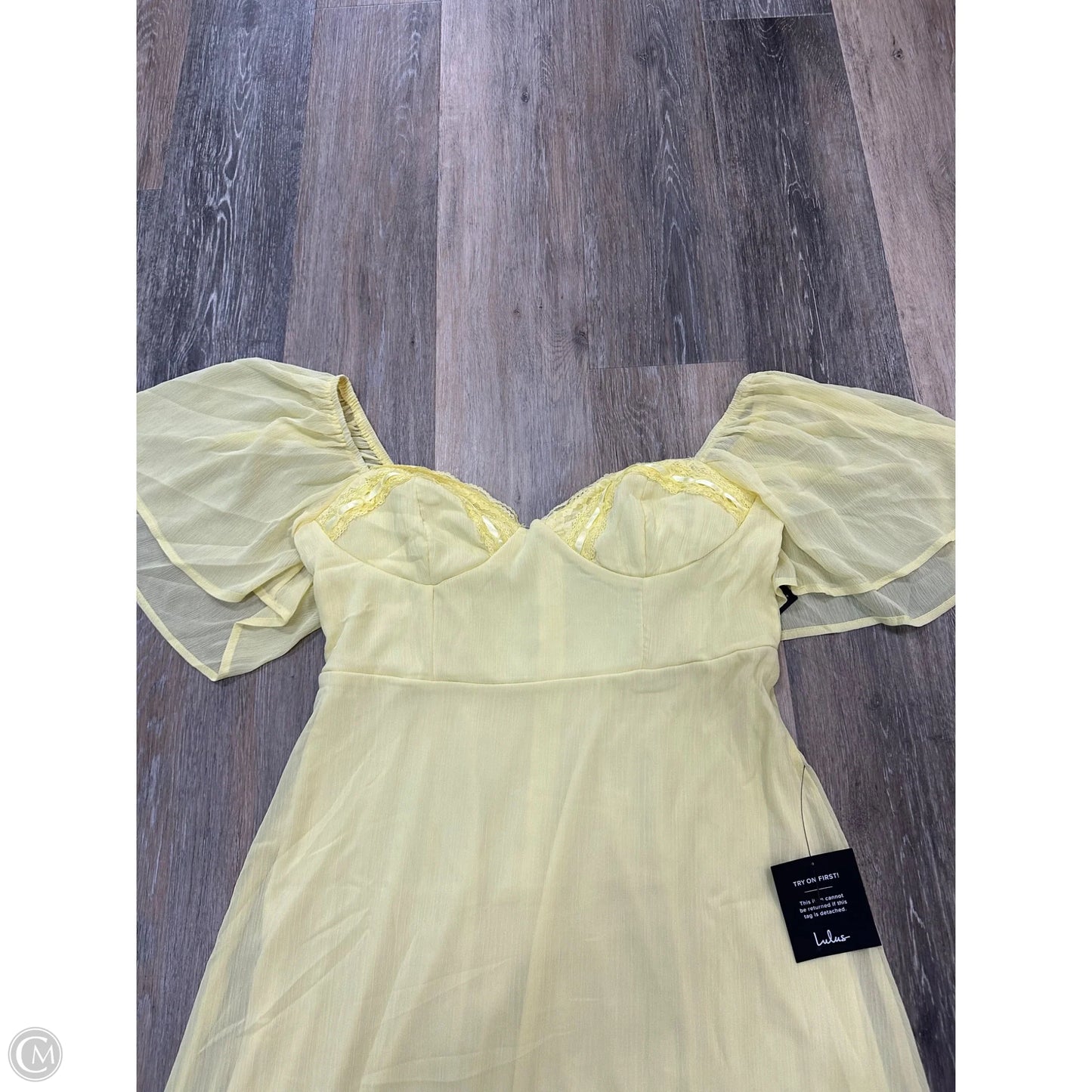 Dress Party Midi By Lulus In Yellow, Size: L