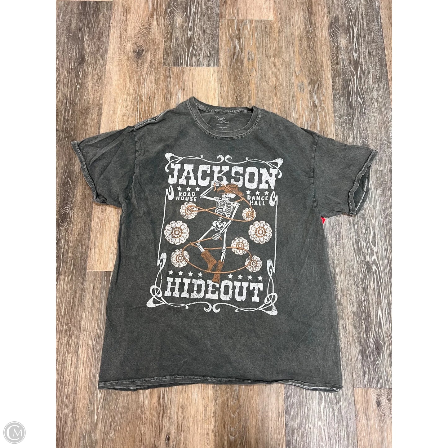 -Top Short Sleeve By Youth in Revolt In Grey, Size: L