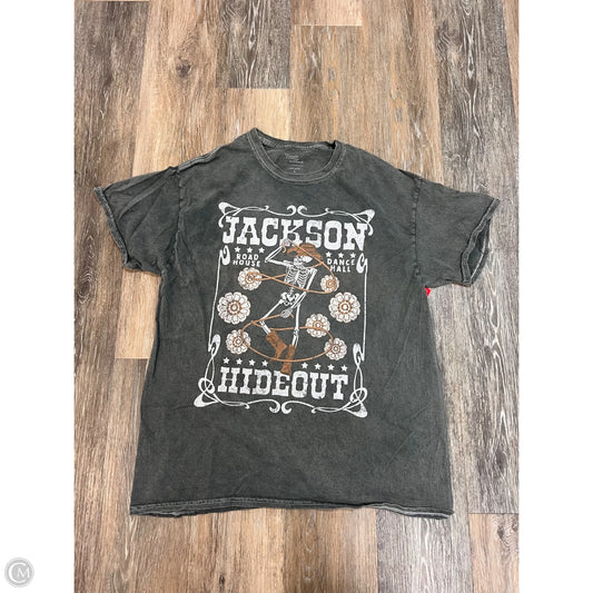 -Top Short Sleeve By Youth in Revolt In Grey, Size: L