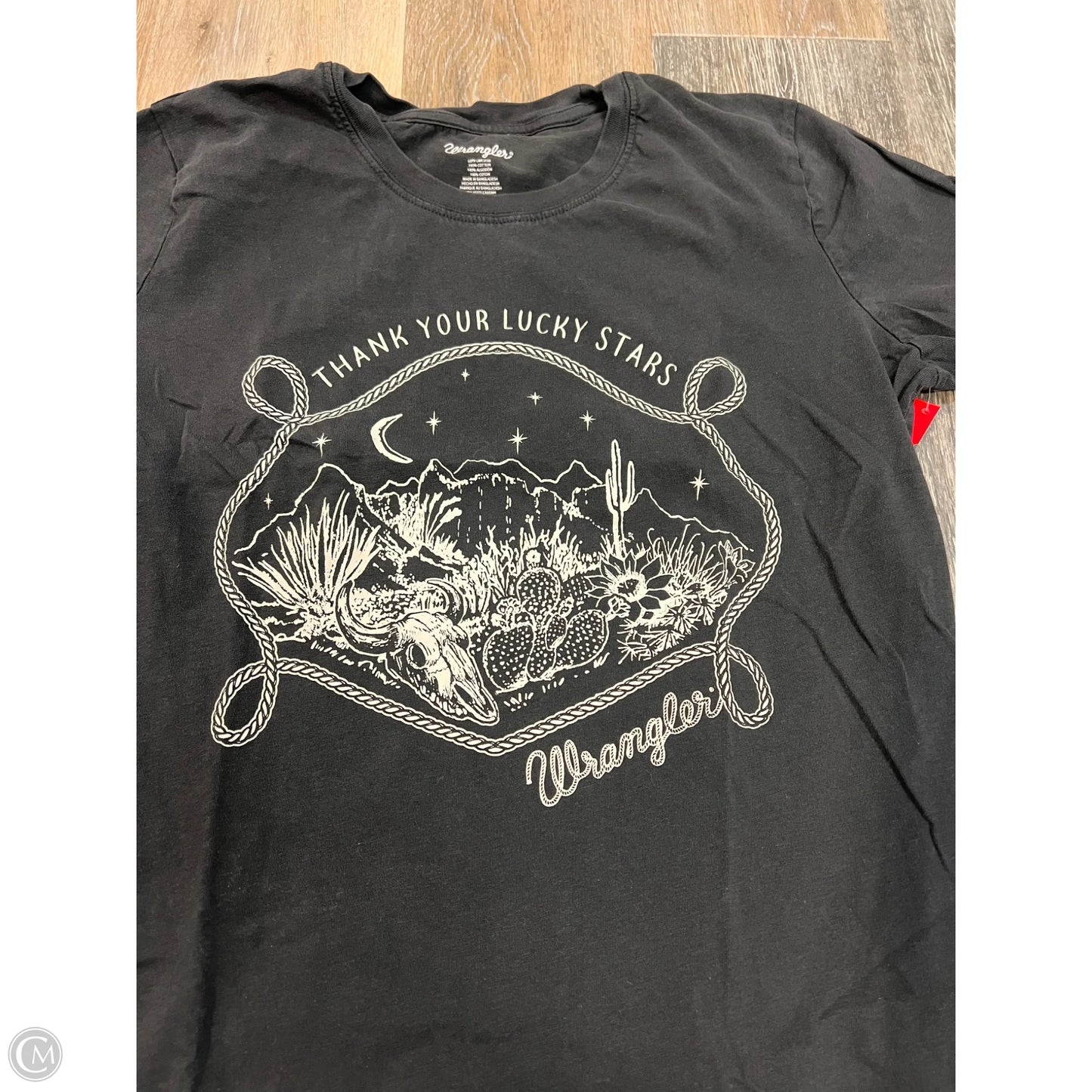 Top Short Sleeve By Wrangler In Grey, Size: M