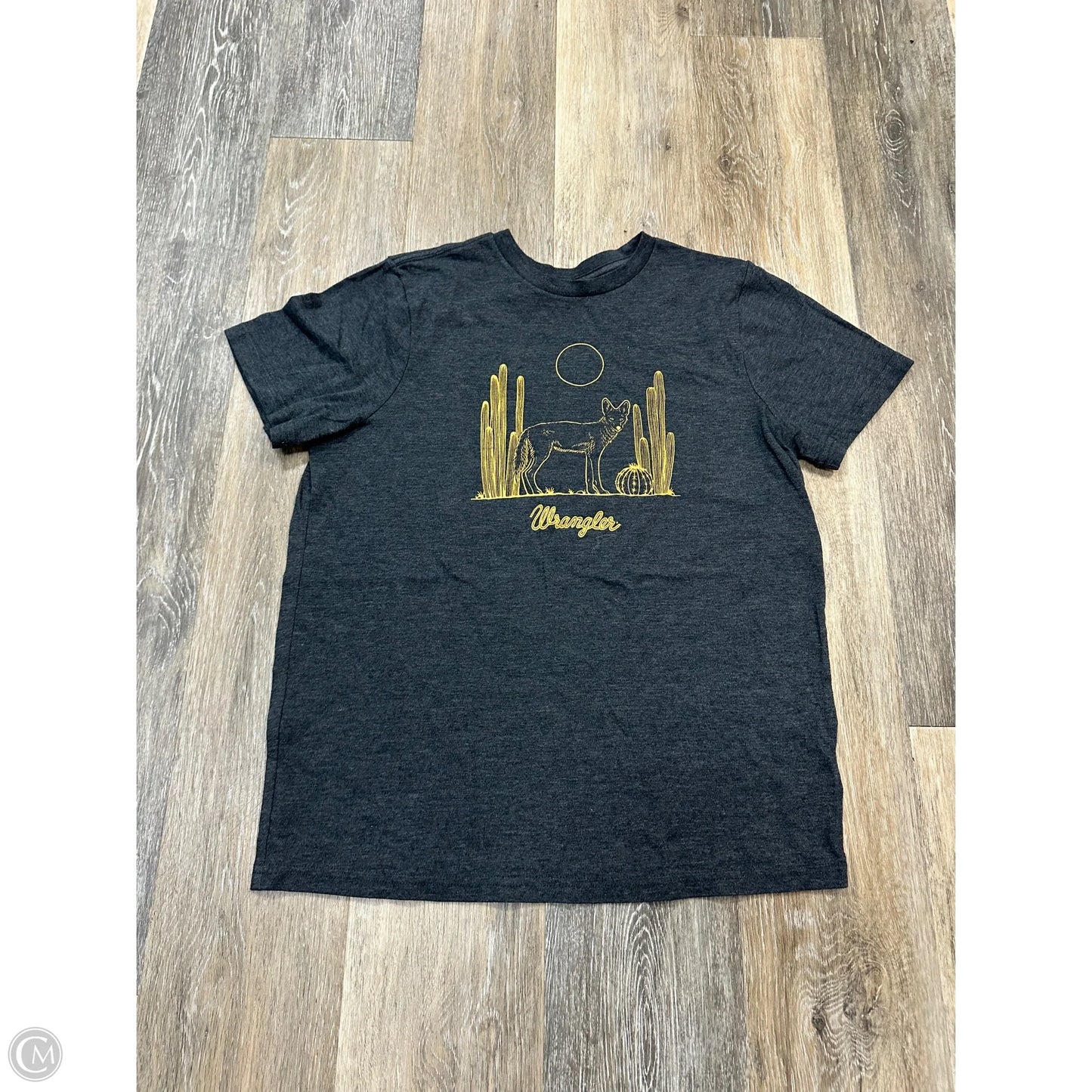 Top Short Sleeve By Wrangler In Grey, Size: M