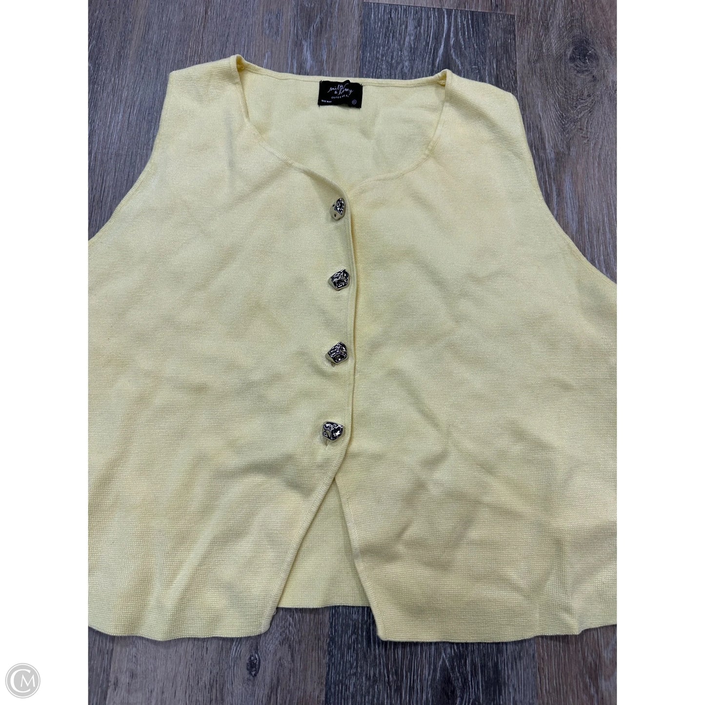 Vest Sweater By Milk & Honey In Yellow, Size: Xl