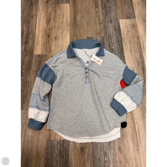Top Long Sleeve By New In In Grey, Size: L