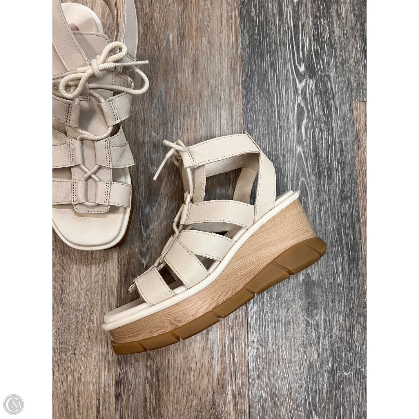 Sandals Heels Wedge By Sorel In Cream, Size: 7.5
