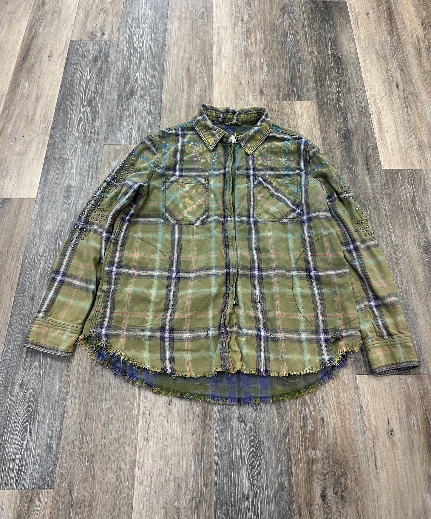 Jacket Shirt By Free People In Green, Size: S