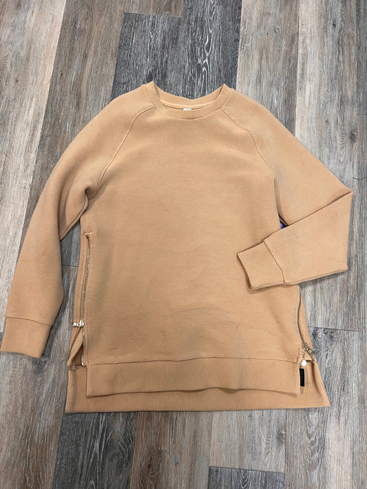 Athletic Sweatshirt Crewneck By Varley In Tan, Size: S