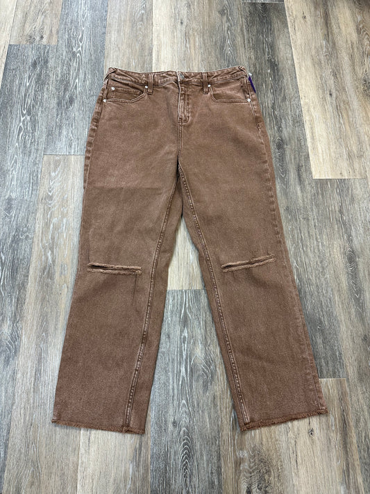 Jeans Straight By Cleo and Wolf In Brown Denim, Size: 12