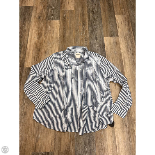 Blouse Long Sleeve By Abercrombie And Fitch In Striped Pattern, Size: Xl